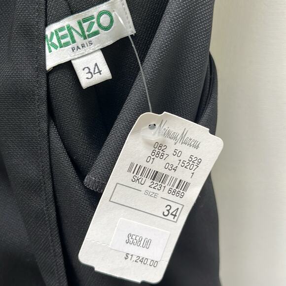 KENZO Piqué Black jumpsuit Size 34 - Picture 2 of 7